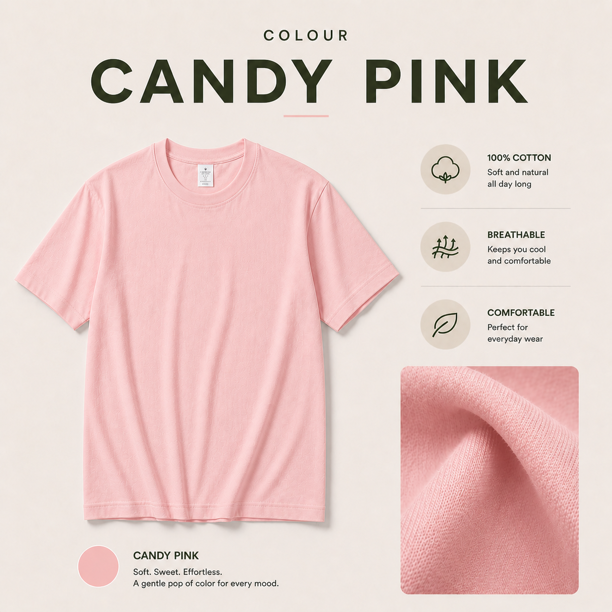 (230gsm) Premium 100% Cotton Plain T-Shirt Regular Fit Basic Tee