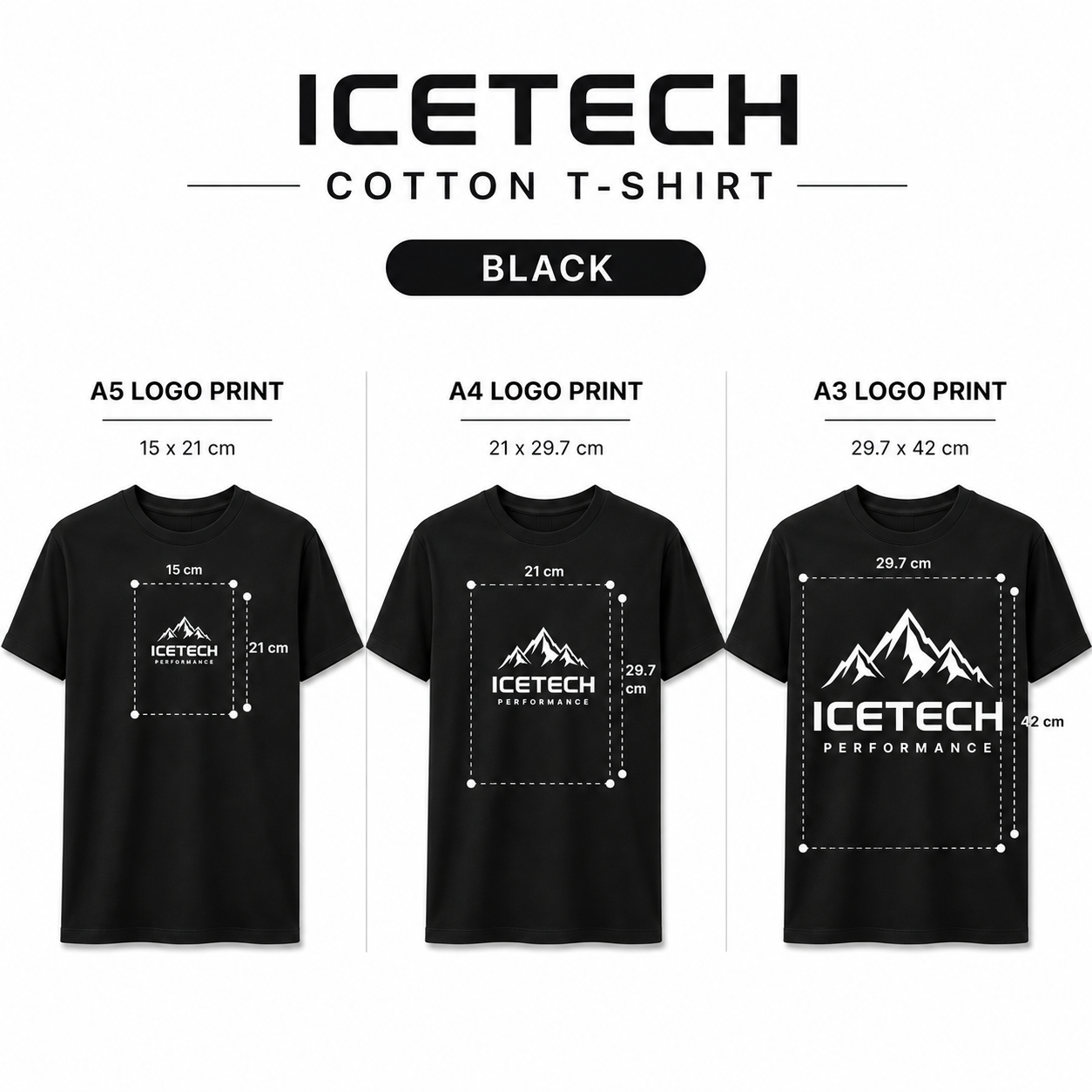(DTF Print) Custom Logo Print ICETECH Cotton T-Shirt 210gsm Round Neck Regular Fit