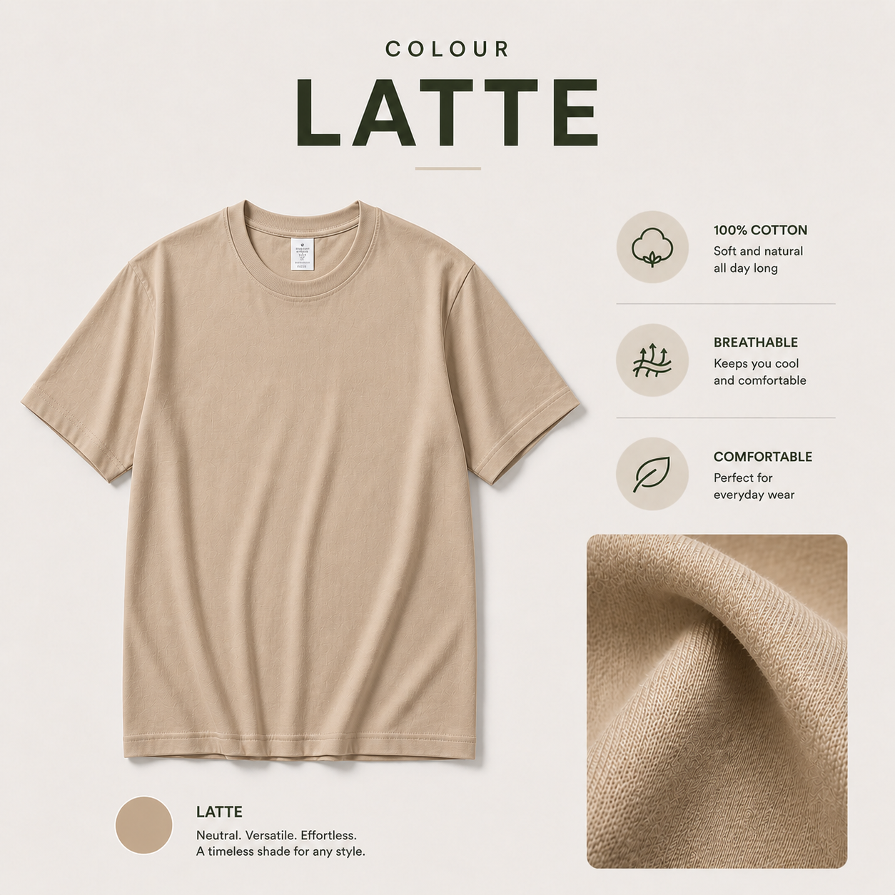 (230gsm) Premium 100% Cotton Plain T-Shirt Regular Fit Basic Tee