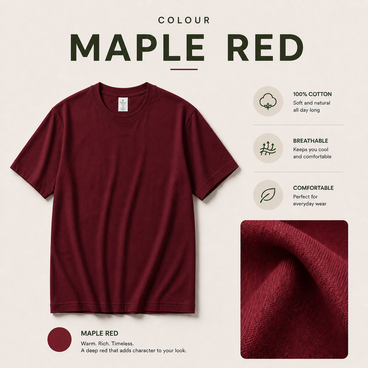 (230gsm) Premium 100% Cotton Plain T-Shirt Regular Fit Basic Tee