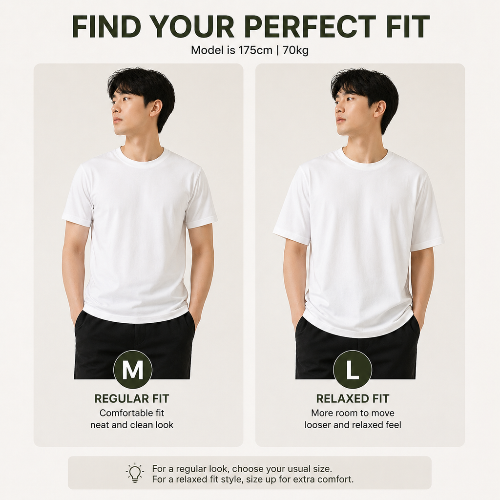 (230gsm) Premium 100% Cotton Plain T-Shirt Regular Fit Basic Tee