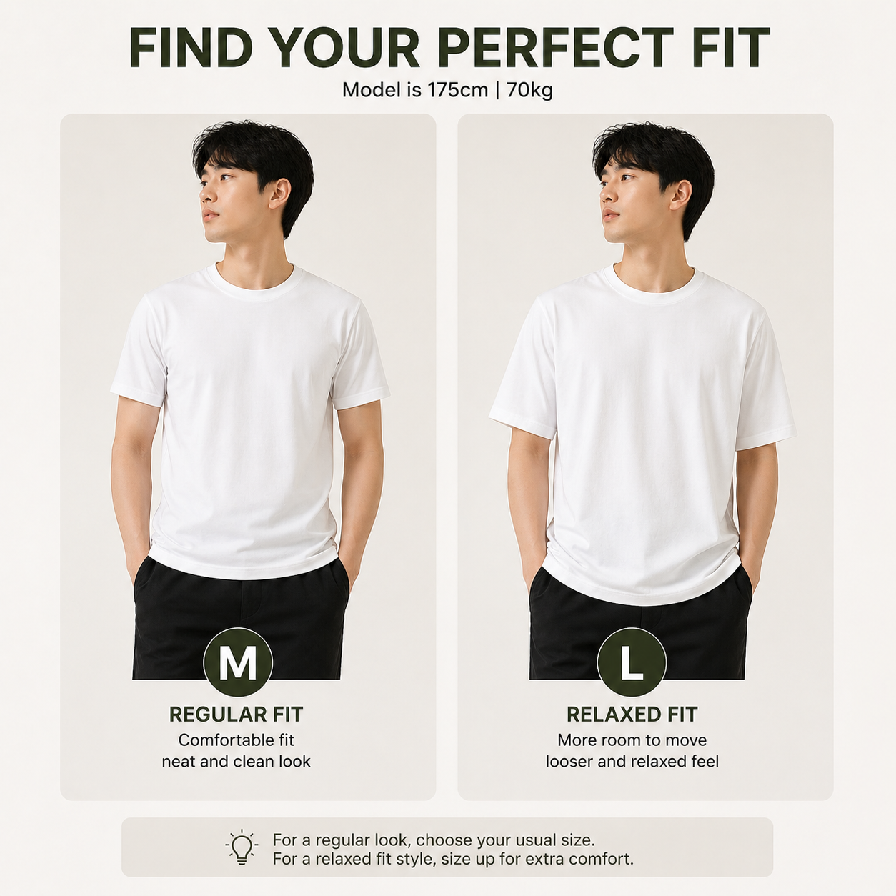 (230gsm) Premium 100% Cotton Plain T-Shirt Regular Fit Basic Tee