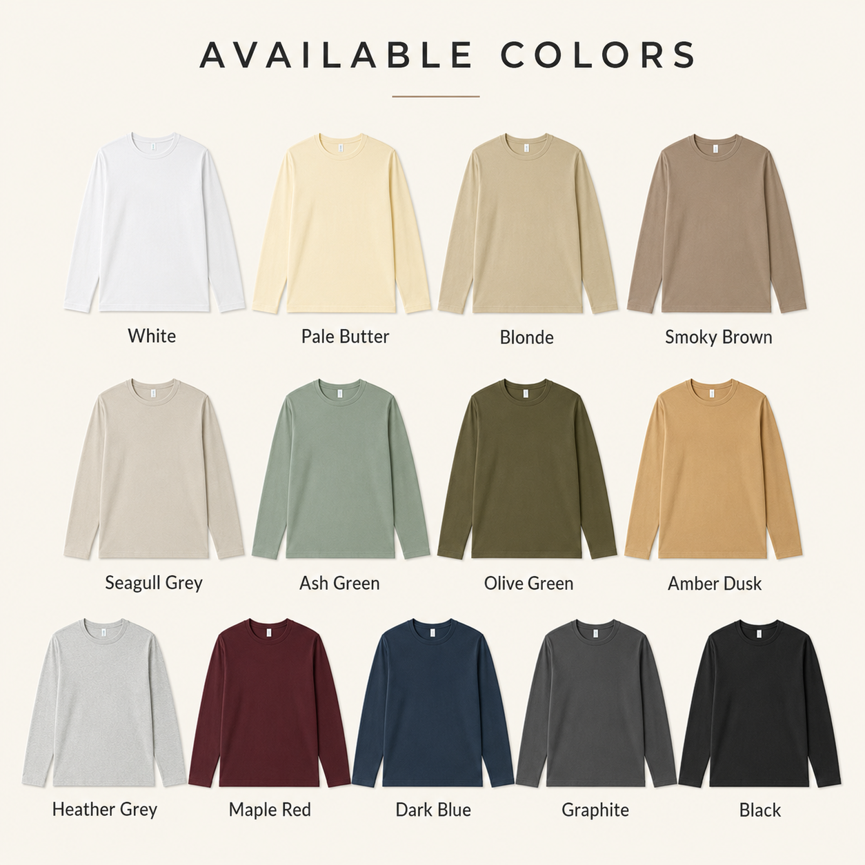 (230gsm) Long Sleeve Premium Cotton T-Shirt Regular Fit