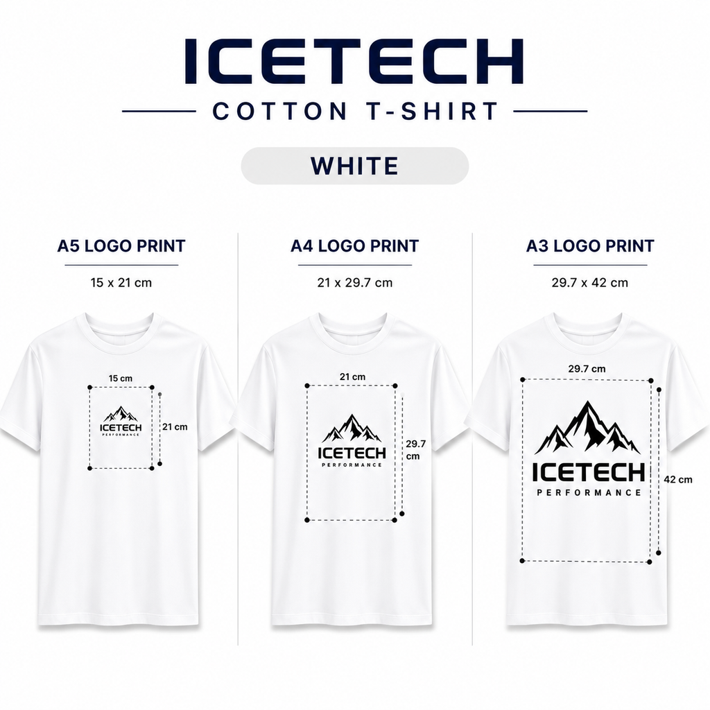 (DTF Print) Custom Logo Print ICETECH Cotton T-Shirt 210gsm Round Neck Regular Fit