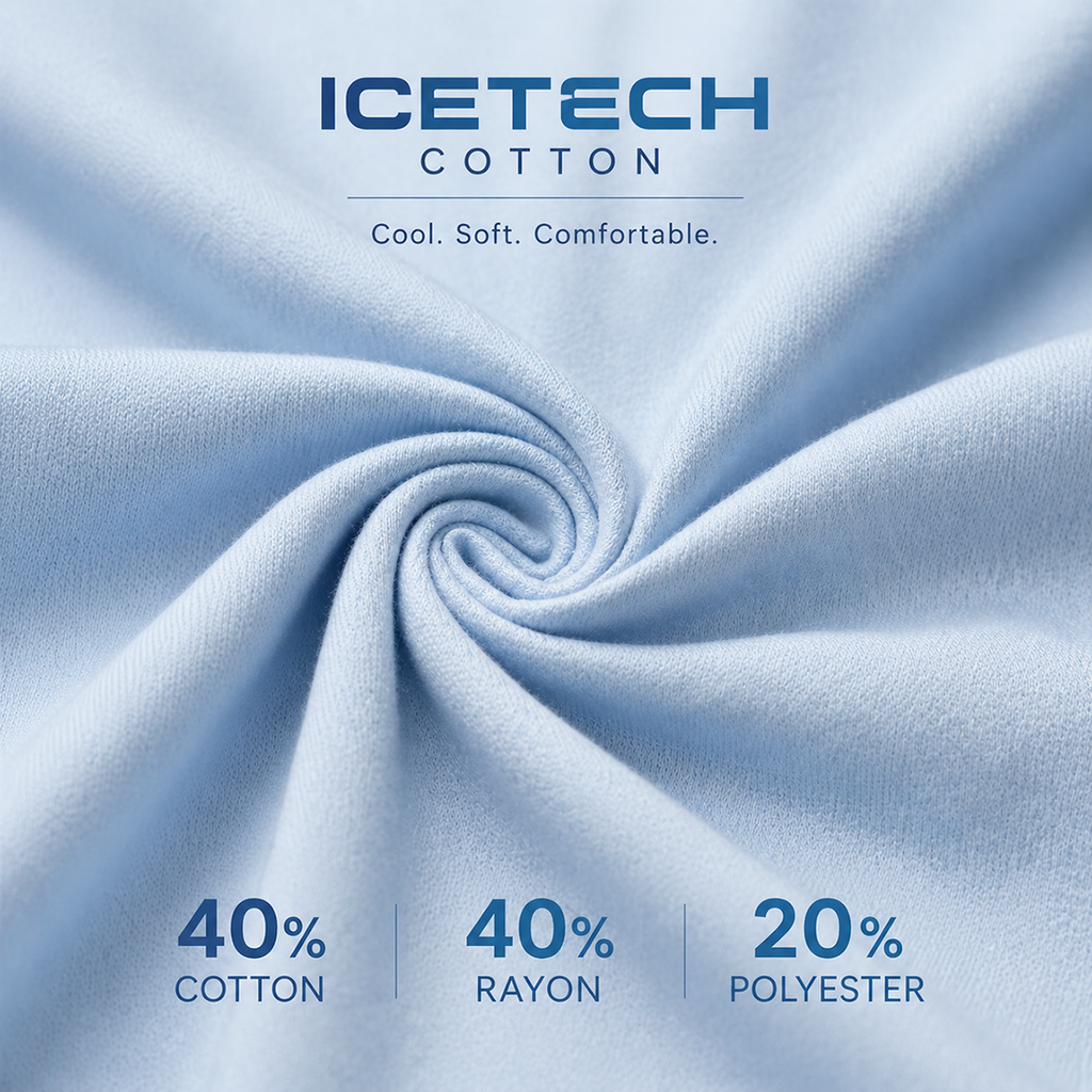 (DTF Print) Custom Logo Print ICETECH Cotton T-Shirt 210gsm Round Neck Regular Fit