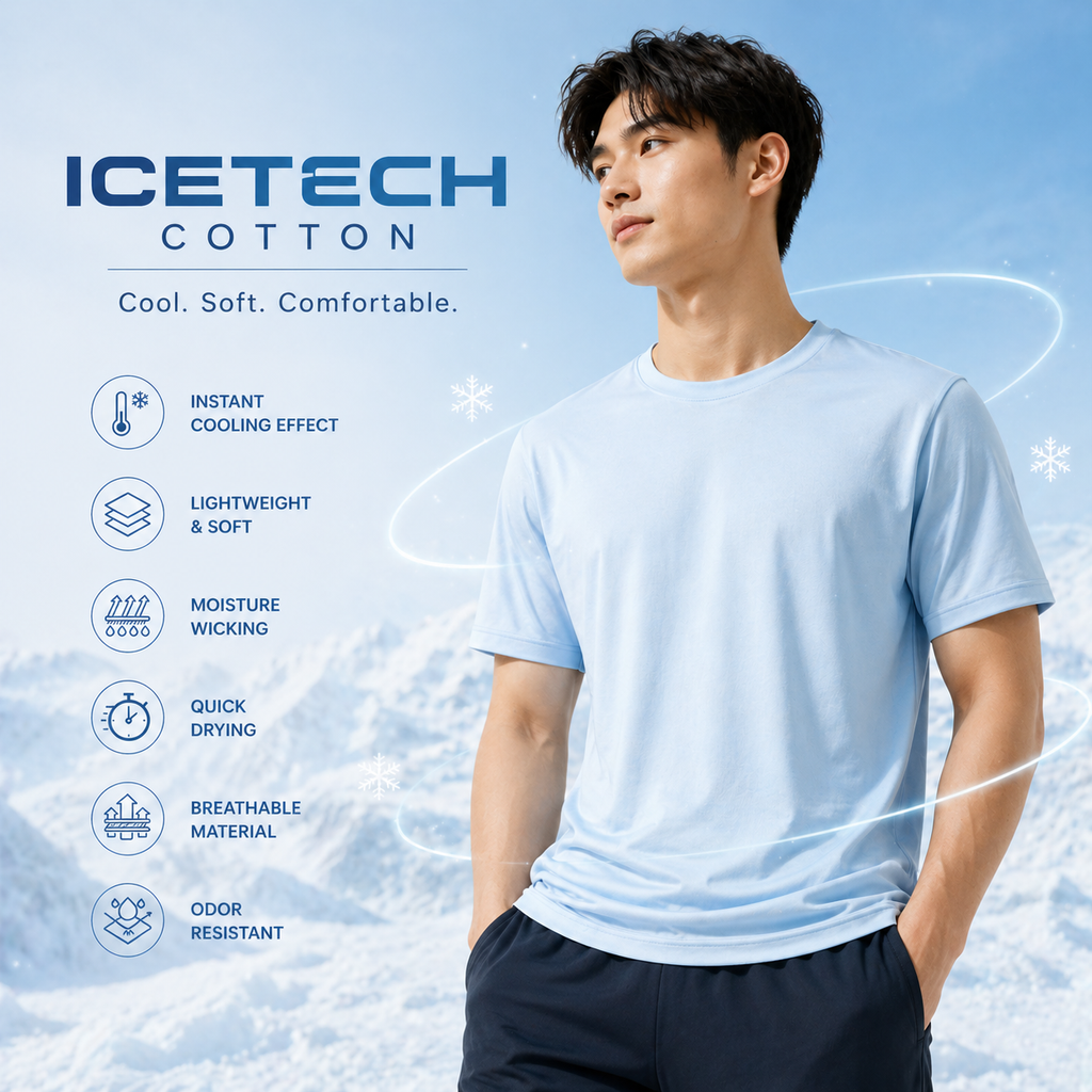 (210gsm) Icetech Cotton Cooling T-Shirt Regular Fit