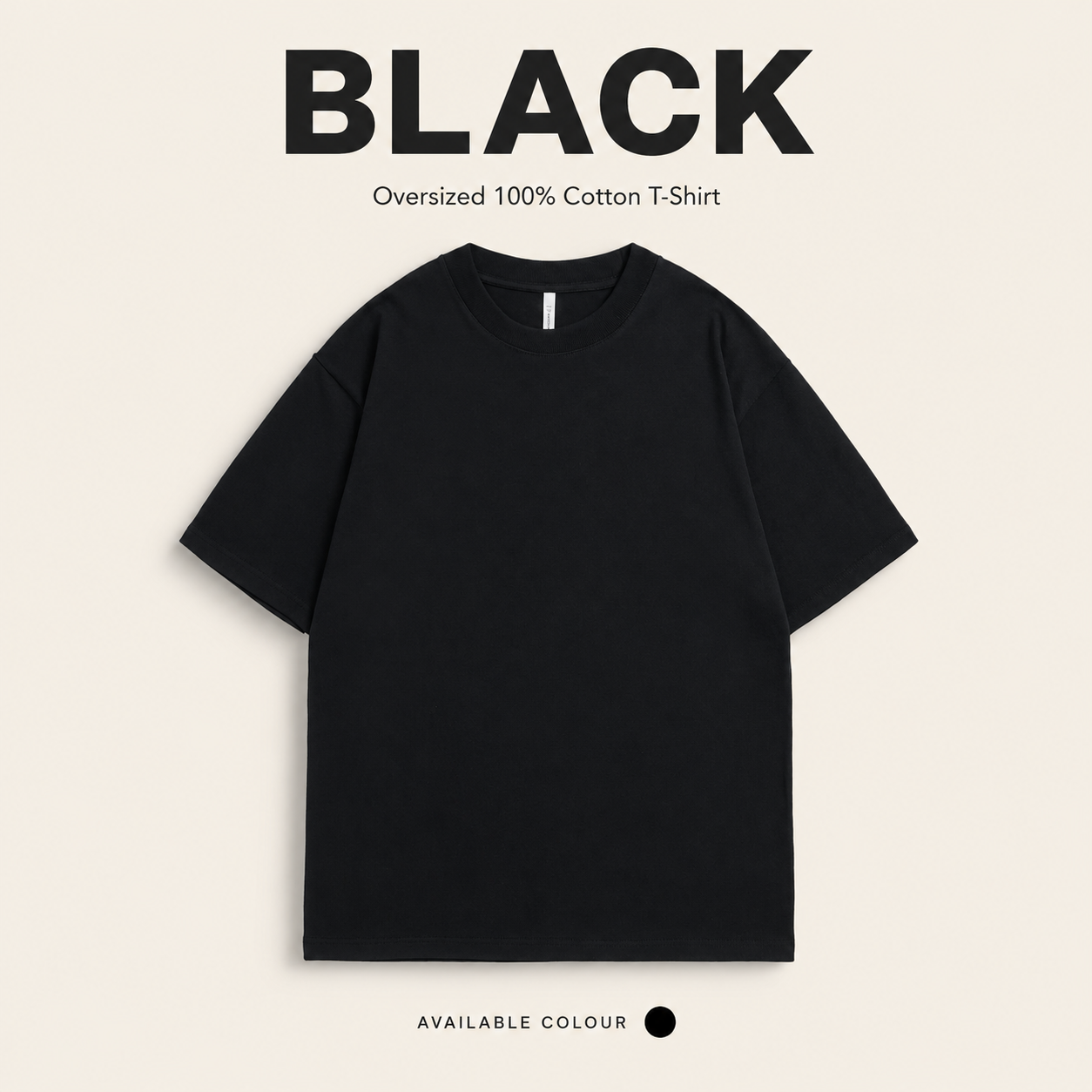 (DTF Print) Custom Logo Print Oversized Fit 100% Cotton T-Shirt Round Neck