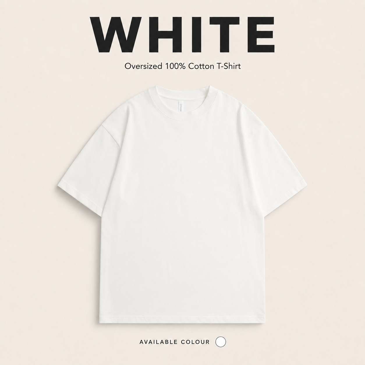(DTF Print) Custom Logo Print Oversized Fit 100% Cotton T-Shirt Round Neck